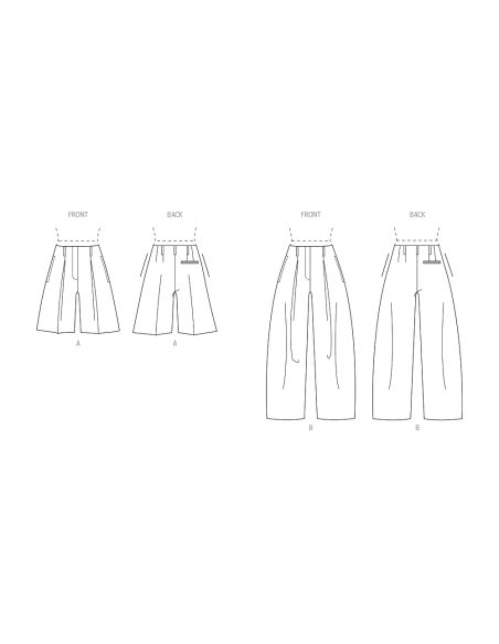Patron Vogue 2070 Y5 (46-54) - Shorts et pantalons pour femme