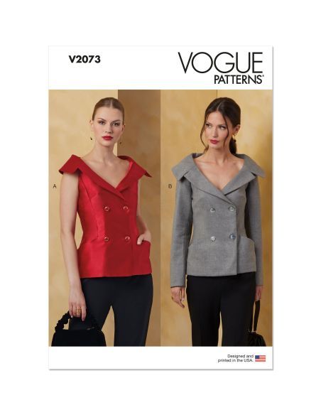 Patron Vogue 2073 Y5 (46-54) - Veste pour femme avec variations de manches