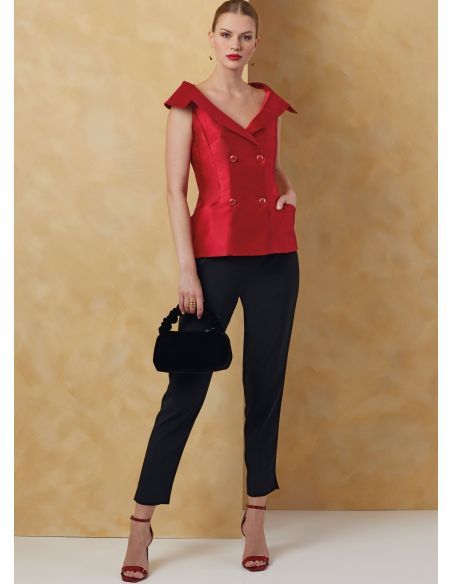 Patron Vogue 2073 Y5 (46-54) - Veste pour femme avec variations de manches