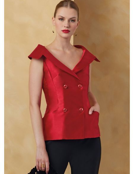 Patron Vogue 2073 Y5 (46-54) - Veste pour femme avec variations de manches