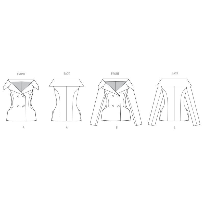 Patron Vogue 2073 Y5 (46-54) - Veste pour femme avec variations de manches