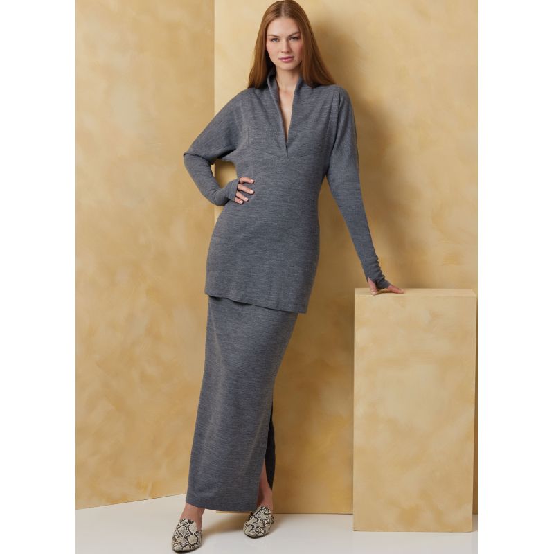Patron Vogue 2076 B5 (36-44) - Robe et haut en maille pour femme