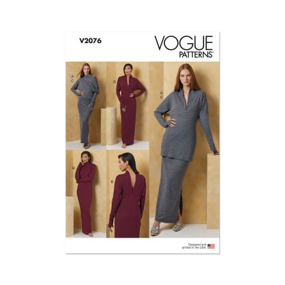 Patron Vogue 2076 Y5 (46-54) - Robe et haut en maille pour femme