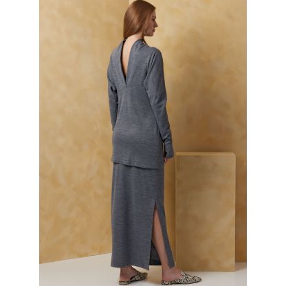Patron Vogue 2076 Y5 (46-54) - Robe et haut en maille pour femme 2