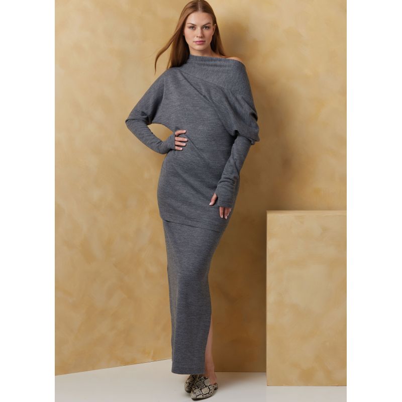 Patron Vogue 2076 Y5 (46-54) - Robe et haut en maille pour femme
