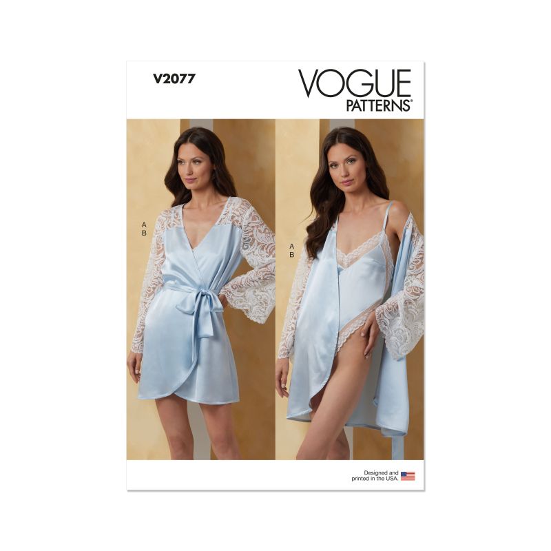 Patron Vogue 2077 U5 (44-52) - Robe avec ceinture et teddy pour femme