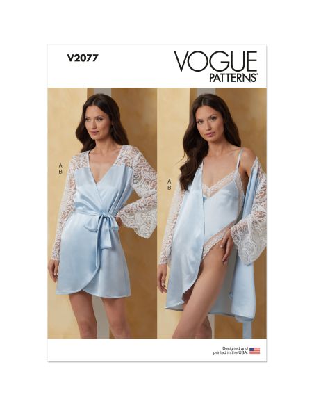 Patron Vogue 2077 U5 (44-52) - Robe avec ceinture et teddy pour femme