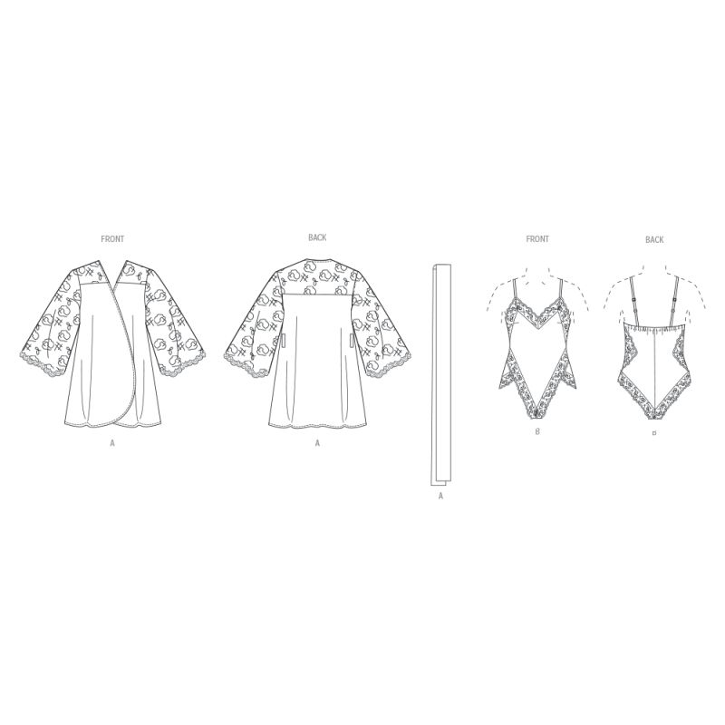 Patron Vogue 2077 U5 (44-52) - Robe avec ceinture et teddy pour femme