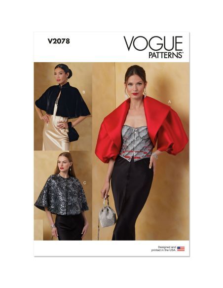 Patron Vogue 2078 - Boléro et capes pour femme