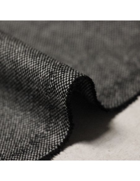 Tweed de laine léger - Noir & blanc