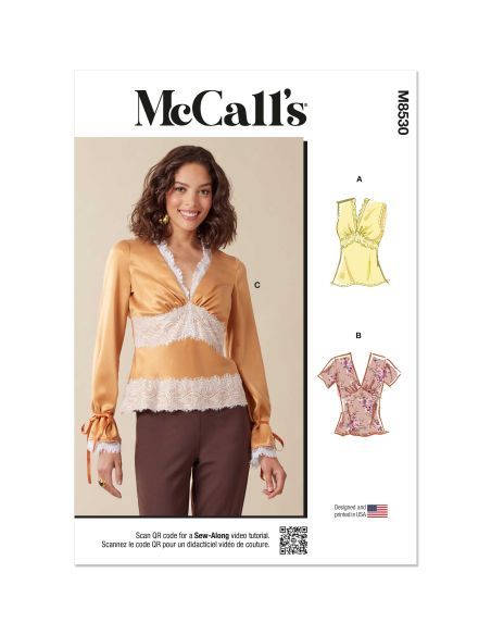 Patron McCall's 8530.Y5 - Haut féminin avec variations de manches
