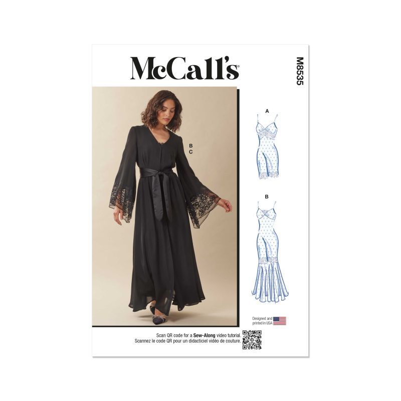 Patron McCall's 8535.AA - Chemise de nuit et robe pour femme