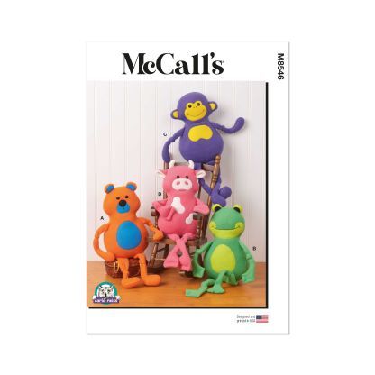 Patron McCall's M8546.OS - Peluches Animales à Confectionner