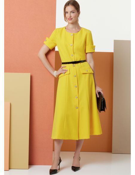 Patron Butterick 7005/E5 (42-50) - Robe ajustée et évasée