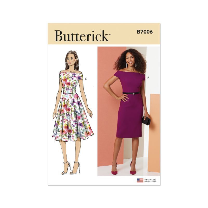 Patron Butterick 7006/K5 (36-44) - Robe élégante avec manches dénudées