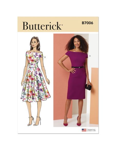Patron Butterick 7006/Y5 (46-54) - Robe élégante avec manches dénudées