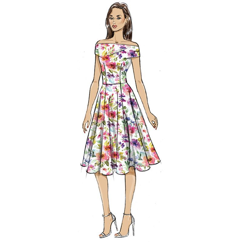 Patron Butterick 7006/Y5 (46-54) - Robe élégante avec manches dénudées