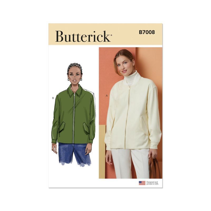Patron Butterick 7008/U5 (44-52) - Veste bomber ample et stylée