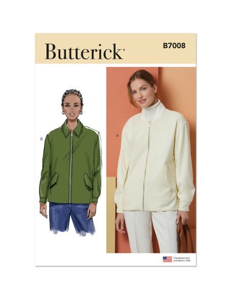Patron Butterick 7008/U5 (44-52) - Veste bomber ample et stylée