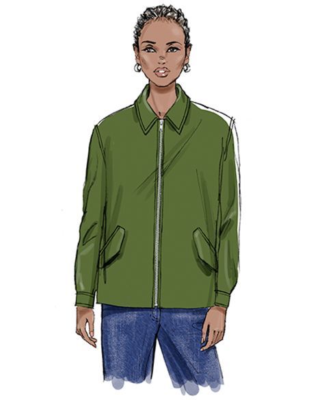 Patron Butterick 7008/U5 (44-52) - Veste bomber ample et stylée
