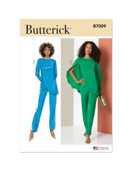 Patron Butterick 7009/Y5 (46-54) - Tunique asymétrique et pantalon fuselé