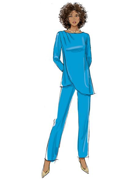 Patron Butterick 7009/Y5 (46-54) - Tunique asymétrique et pantalon fuselé