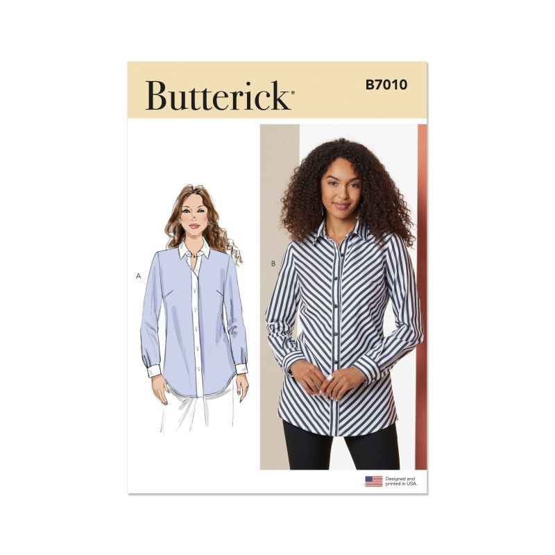 Patron Butterick 7010/R5 (42-50) - Chemisier semi-ajusté
