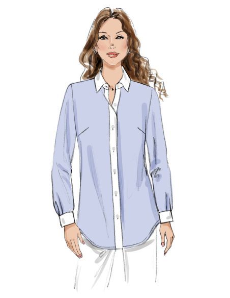 Patron Butterick 7010/R5 (42-50) - Chemisier semi-ajusté