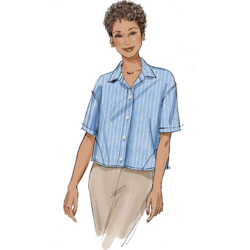 Patron Butterick 7011/U5 (44-52) - Chemisier boutonné avec variations de manches