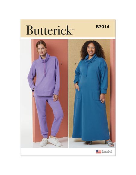 Patron Butterick 7014/BB (48-68) - Robe, haut et pantalon de détente