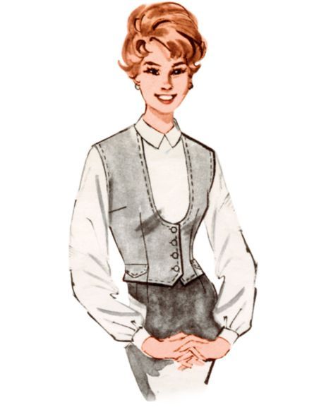 Patron Butterick 7018/R5 (42-50) - Gilet vintage des années 1960