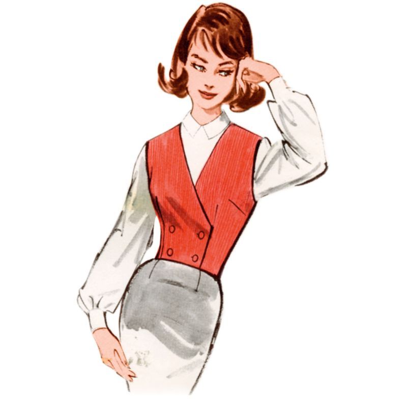 Patron Butterick 7018/R5 (42-50) - Gilet vintage des années 1960