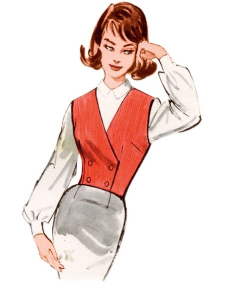 Patron Butterick 7018/R5 (42-50) - Gilet vintage des années 1960