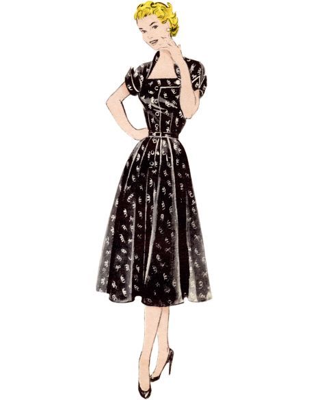 Patron Butterick 7019/R5 (42-50) - Robe vintage des années 1950