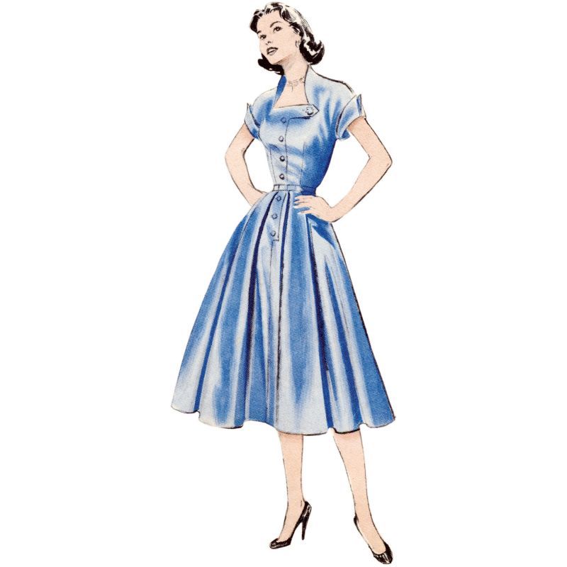 Patron Butterick 7019/R5 (42-50) - Robe vintage des années 1950