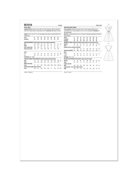 Patron Butterick 7019/R5 (42-50) - Robe vintage des années 1950