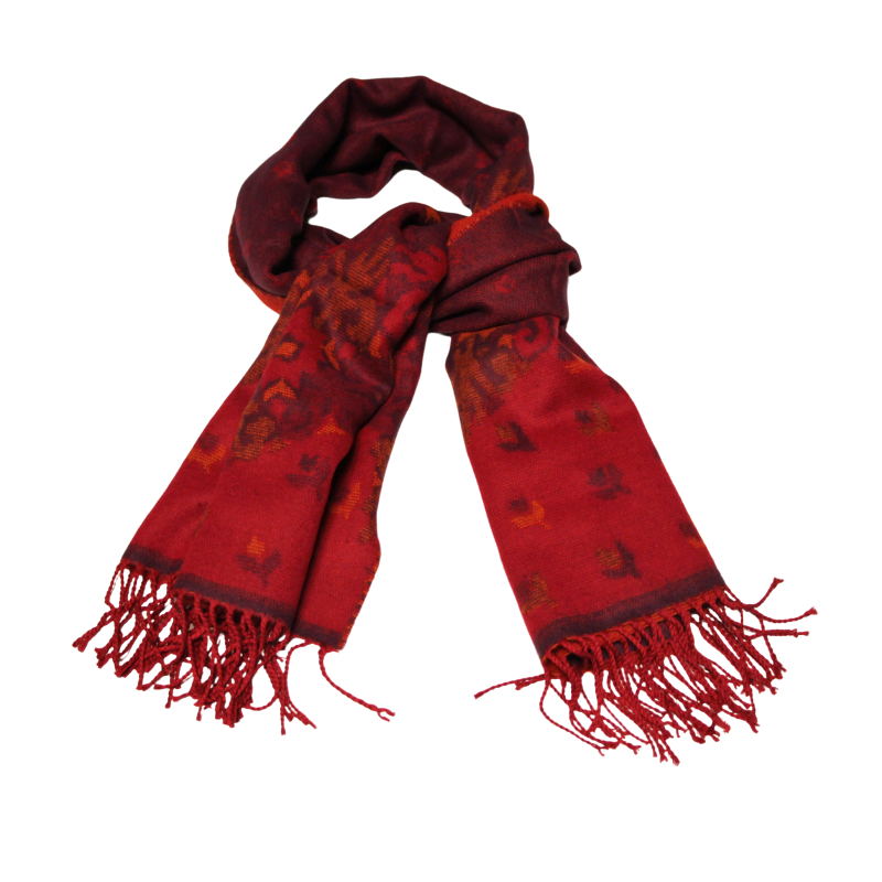 Étole - Motif rouge & prune