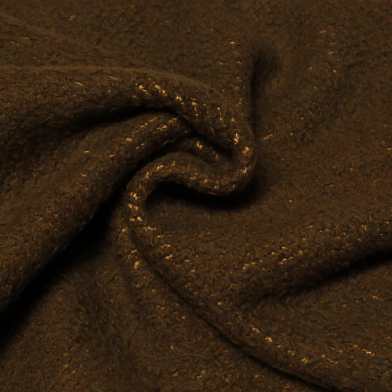 Tissu manteau de laine triple épaisseur - Marron (Coupon de 4 mètres)