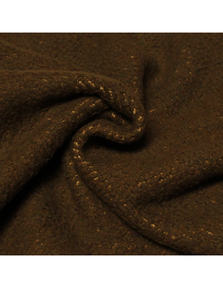 Tissu manteau de laine triple épaisseur - Marron (Coupon de 4 mètres)