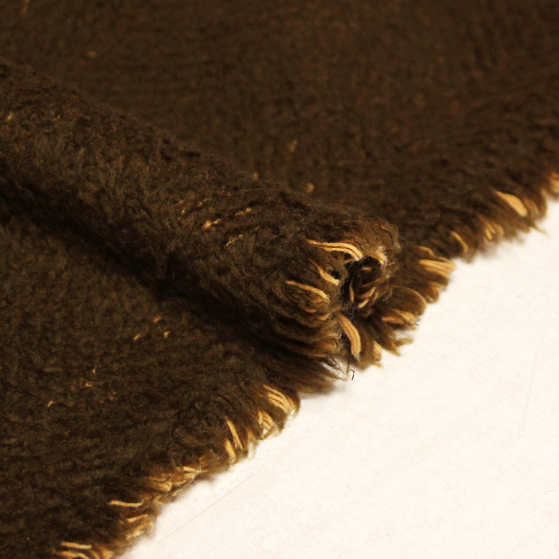 Tissu manteau de laine triple épaisseur - Marron (Coupon de 4 mètres)