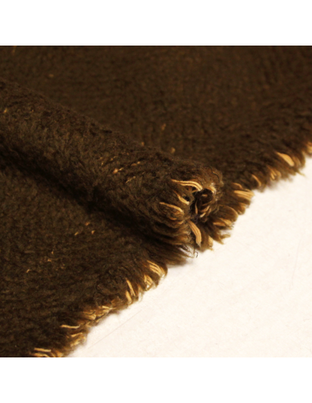 Tissu manteau de laine triple épaisseur - Marron (Coupon de 4 mètres)