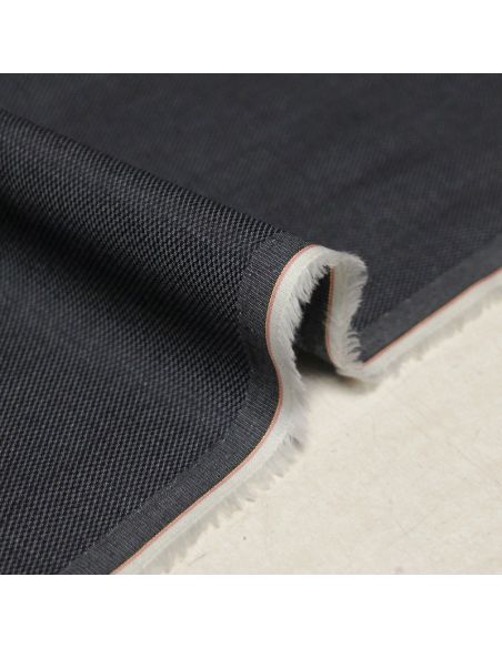 Chambray piqué 100% coton - Bleu foncé