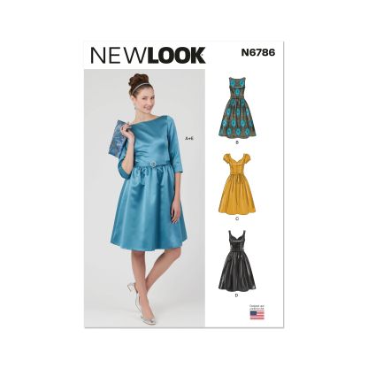 Patron New Look 6786 - Robe avec ceinture et pochette