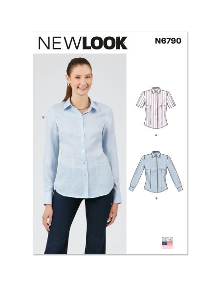 Patron New Look 6790 - Blouse ajustée à deux longueurs de manches