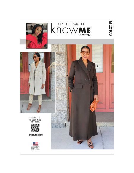 Patron KnowMe 2103.Y5 - Manteau doublé en deux longueurs par Beaute' J'Adore