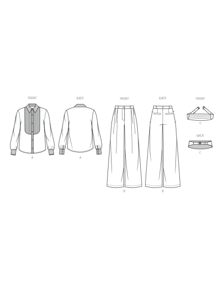 Patron KnowMe 2104.K5 - Chemise, Pantalon et Ceinture par Raven Maureen
