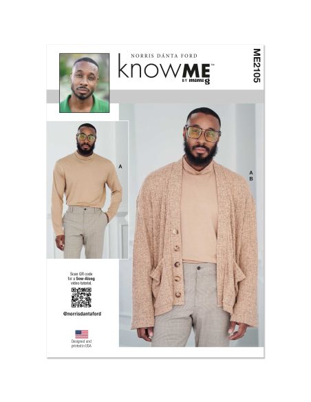 Patron KnowMe 2105.AA - Pull à col roulé et cardigan pour hommes