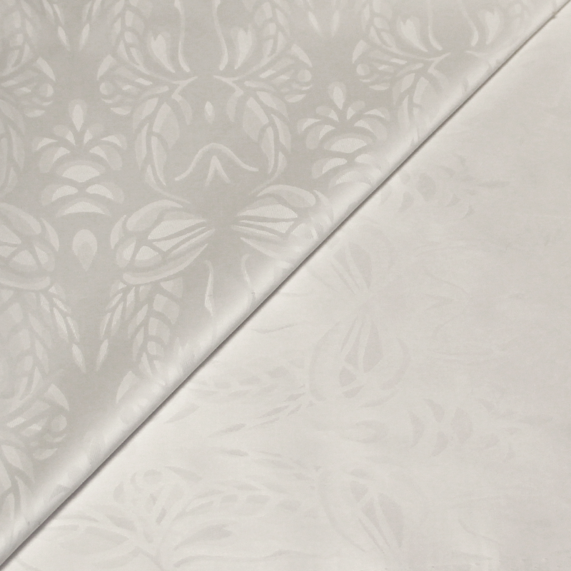 Popeline jacquard 100% coton - Motif abstrait blanc optique