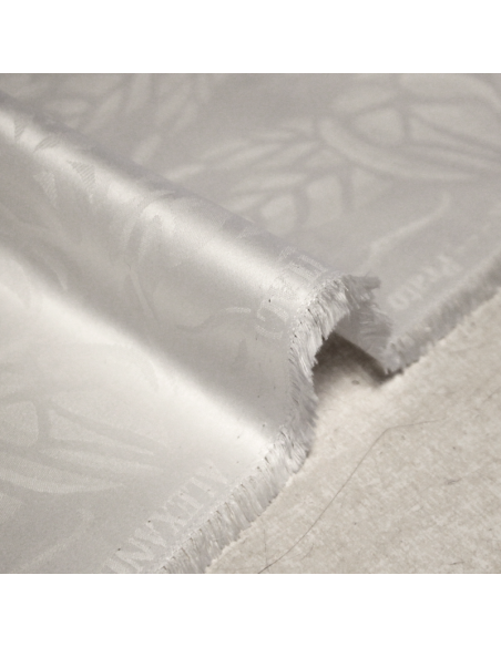 Popeline jacquard 100% coton - Motif abstrait blanc optique