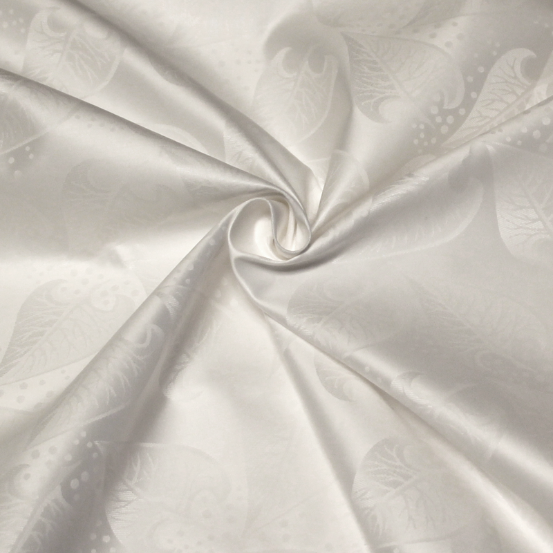 Popeline jacquard 100% coton - Feuille blanc optique